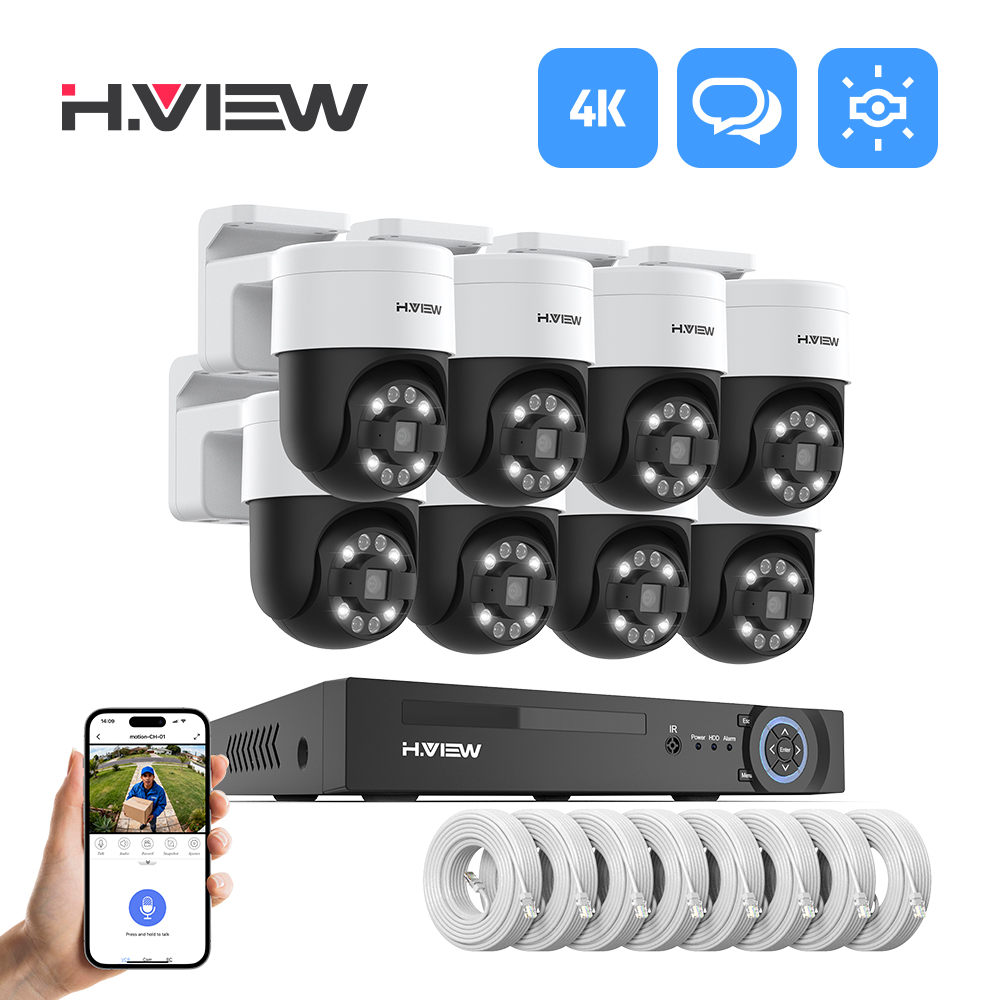 Home Security Video Cameras - H. view Kit 8 câmeras Segurança