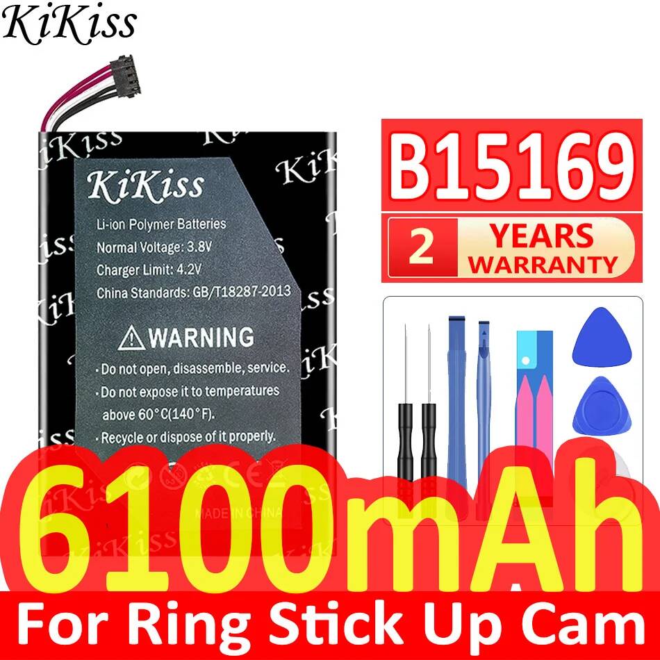 Home Security Ring Camera - Bateria para câmera de vigilância, 6100mAh,