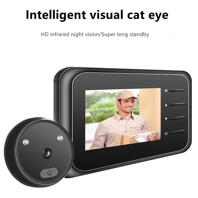 Home Security Ring Camera - 2.4 polegada vídeo olho mágico campainha