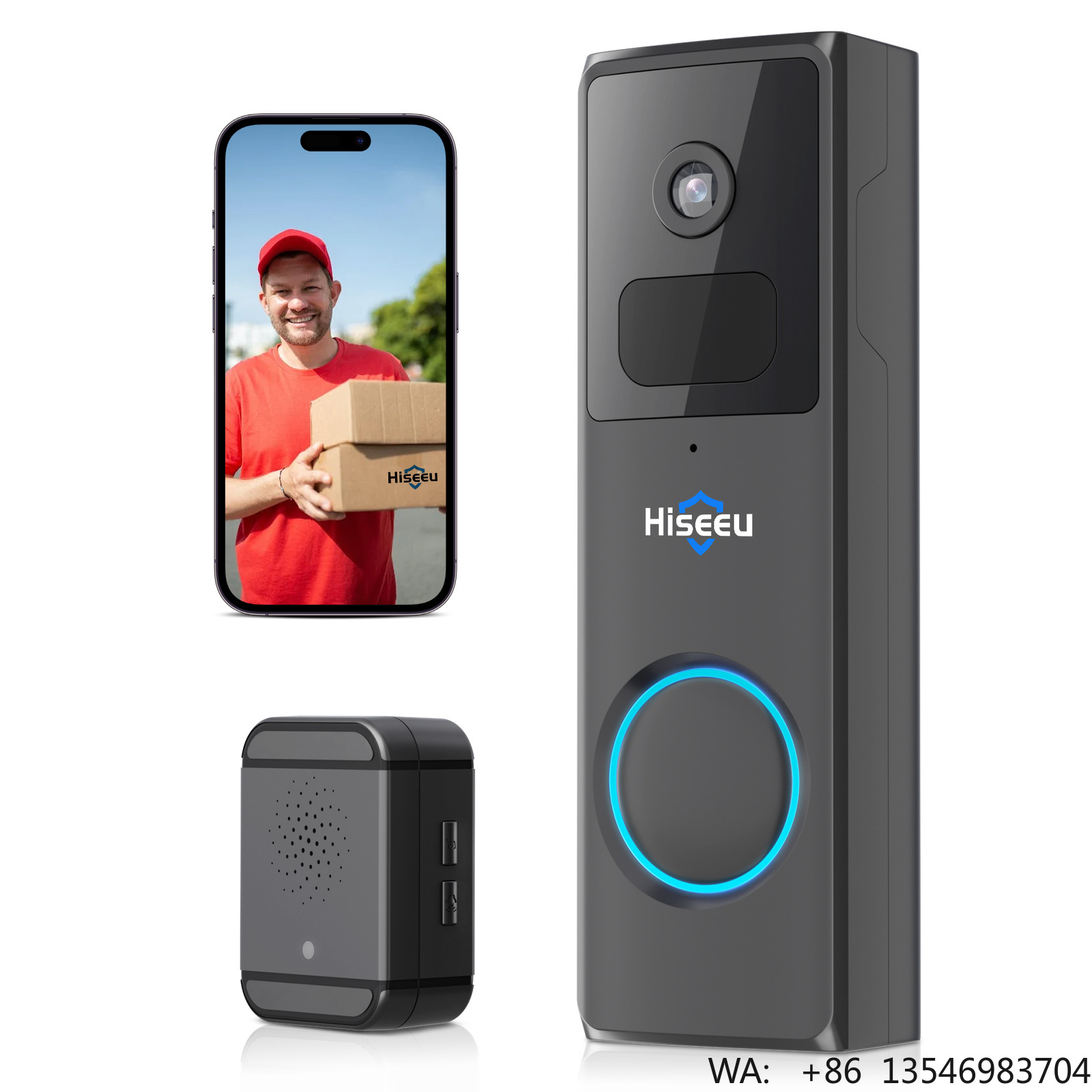 Home Security Ring Camera - Câmera de Segurança Hiseeu 1080P para