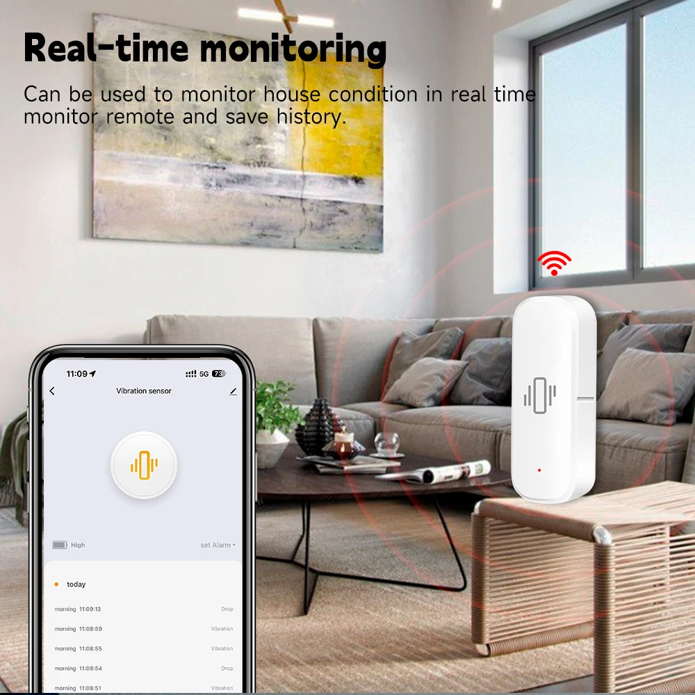 Sensor de Vibração Inteligente - Home Security With Alarm avaliação e preço