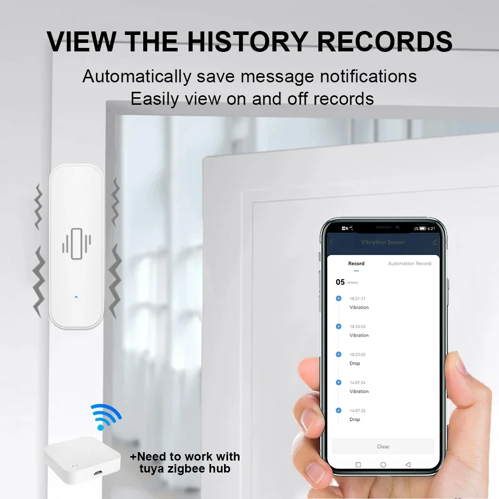 Inteligente zigbee sensor de v - Home Security With Alarm avaliação e preço
