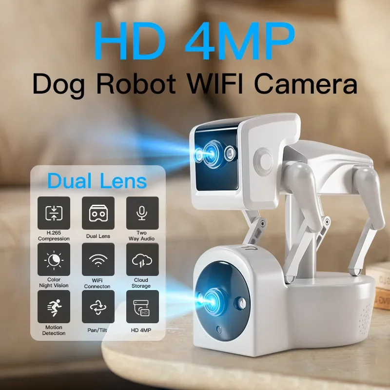 Câmera ip de 2mp, sem fio, rob - Home Security Robot avaliação e preço