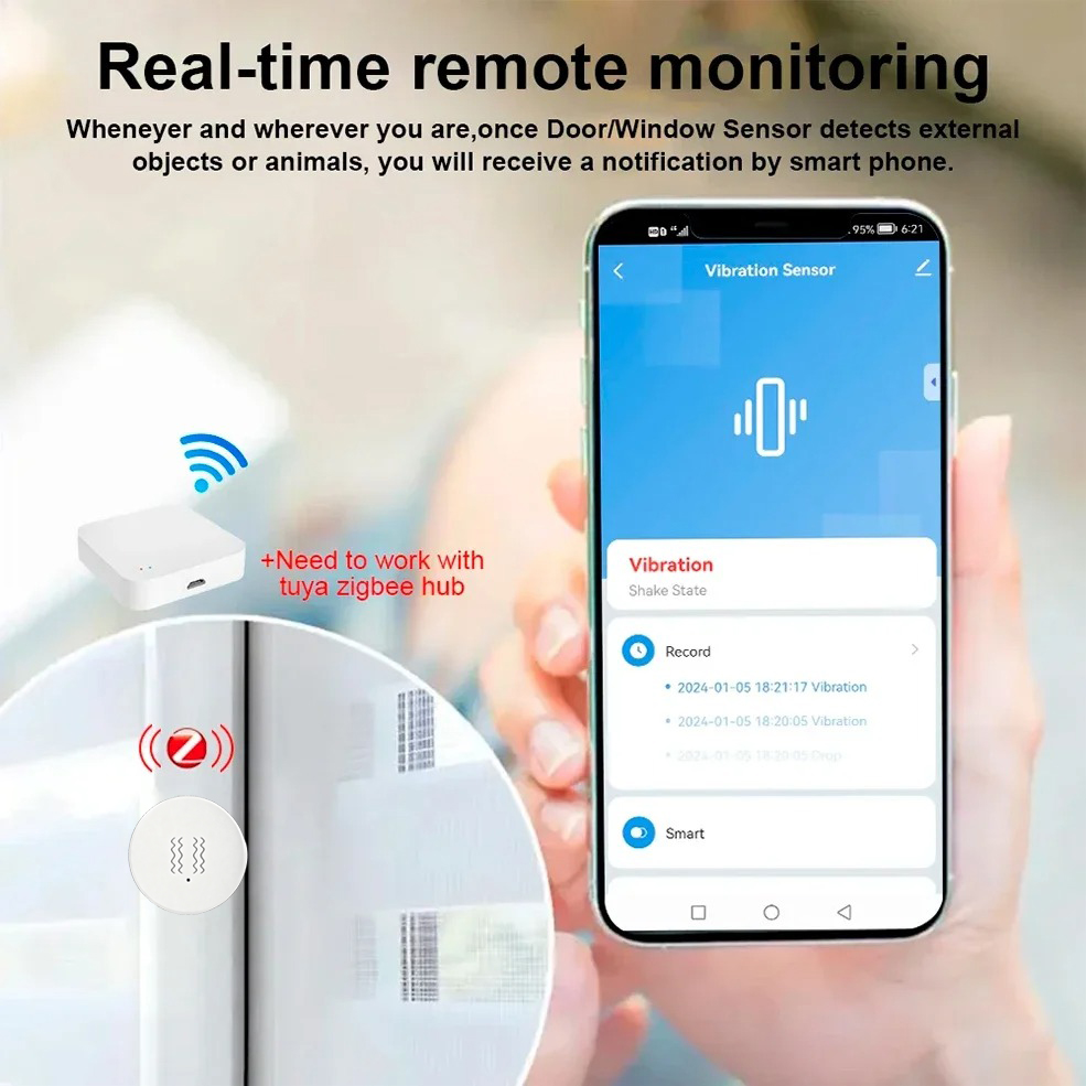 Sensor de Vibração Inteligente - Home Security With Alarm avaliação e preço