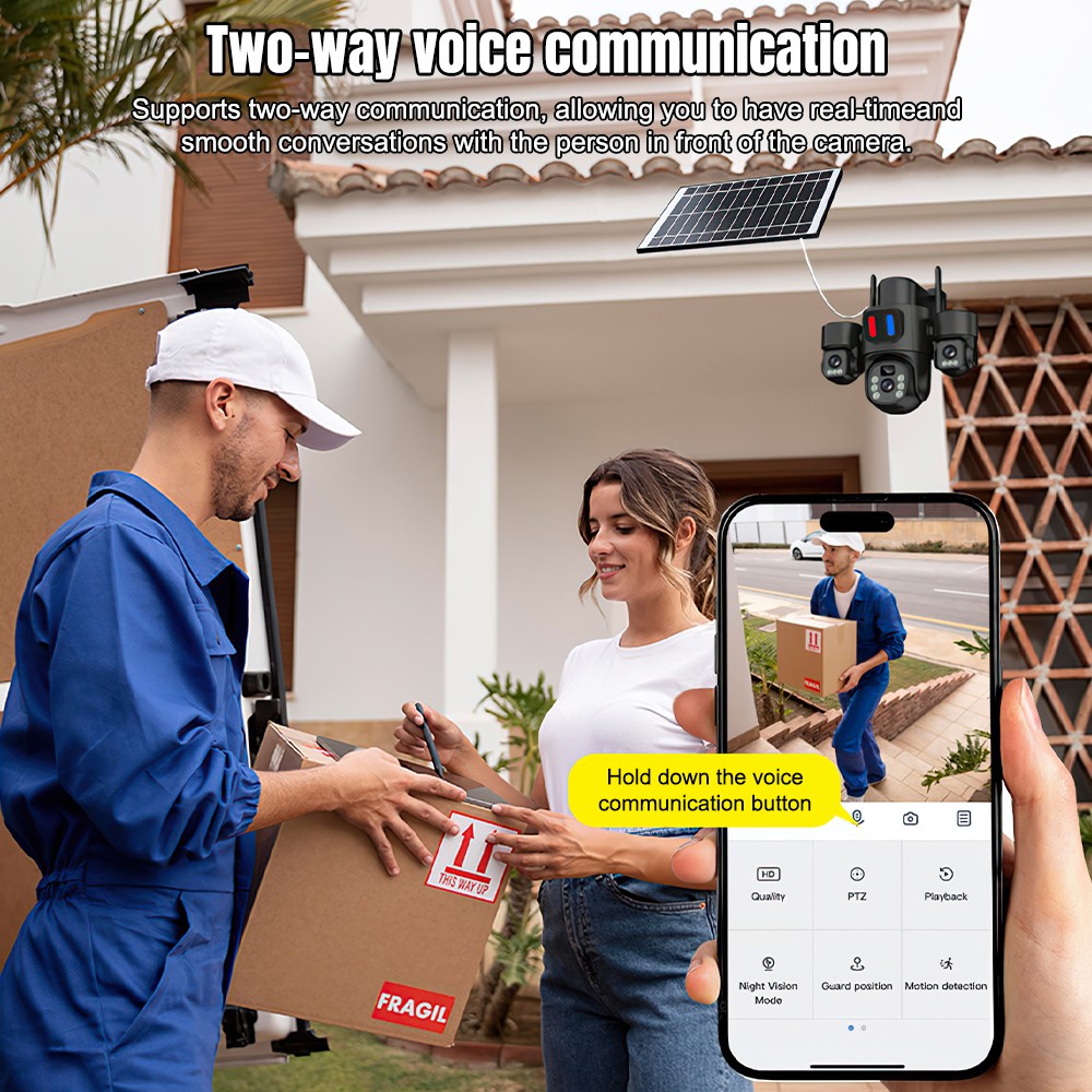 Câmera PTZ Solar WiFi Externa  - Home Security Video Cameras avaliação e preço