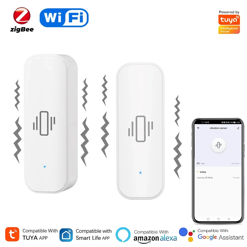 Tuya-Sensor de Vibração Inteli - Home Security With Alarm avaliação e preço