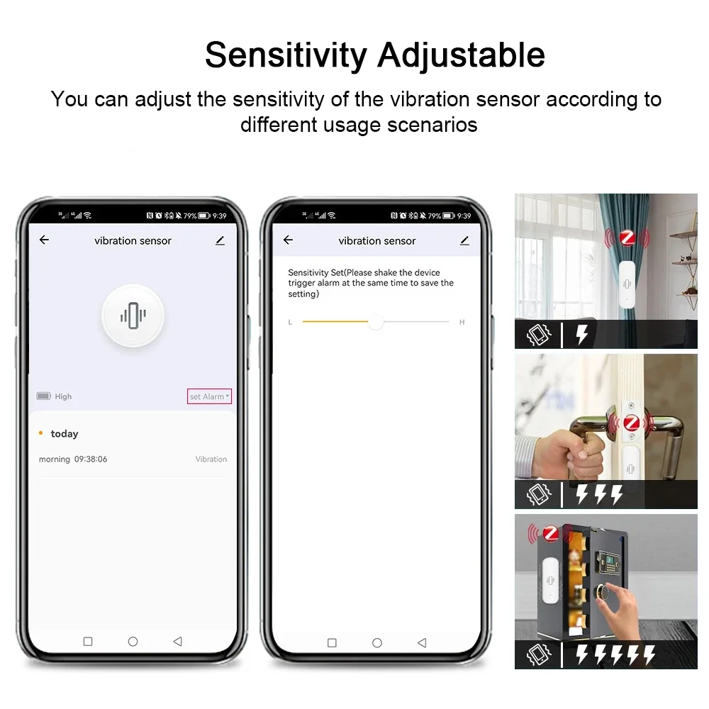 Tuya-Sensor de Vibração Inteli - Home Security With Alarm avaliação e preço