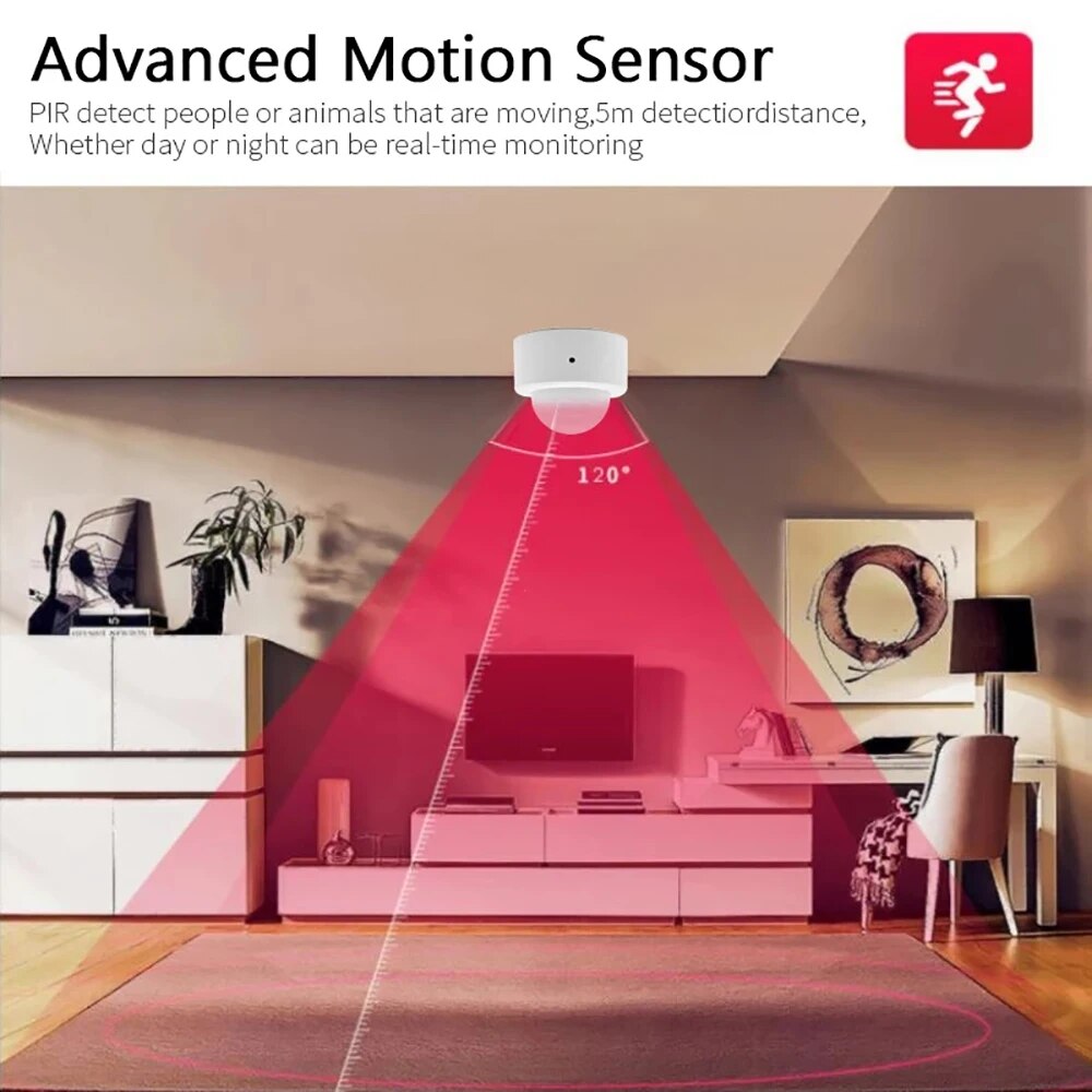 Zigbee-Mini PIR Motion Sensor, - Home Security With Alarm avaliação e preço