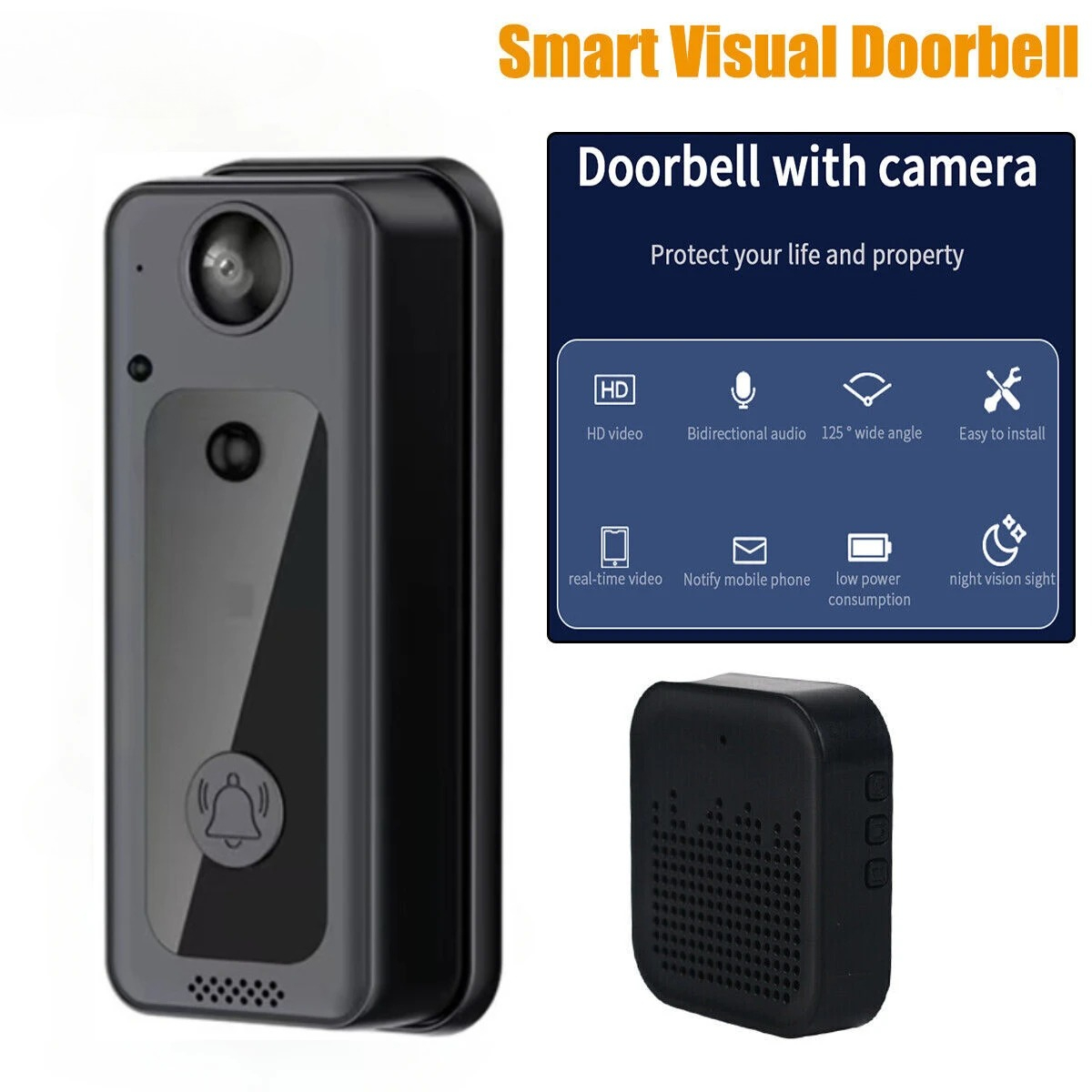 Campainha sem fio wi fi vídeo  - Home Security Ring Camera avaliação e preço