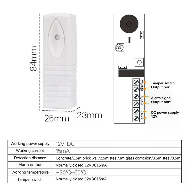 Sensor de alarme de vibração f - Home Security With Alarm avaliação e preço