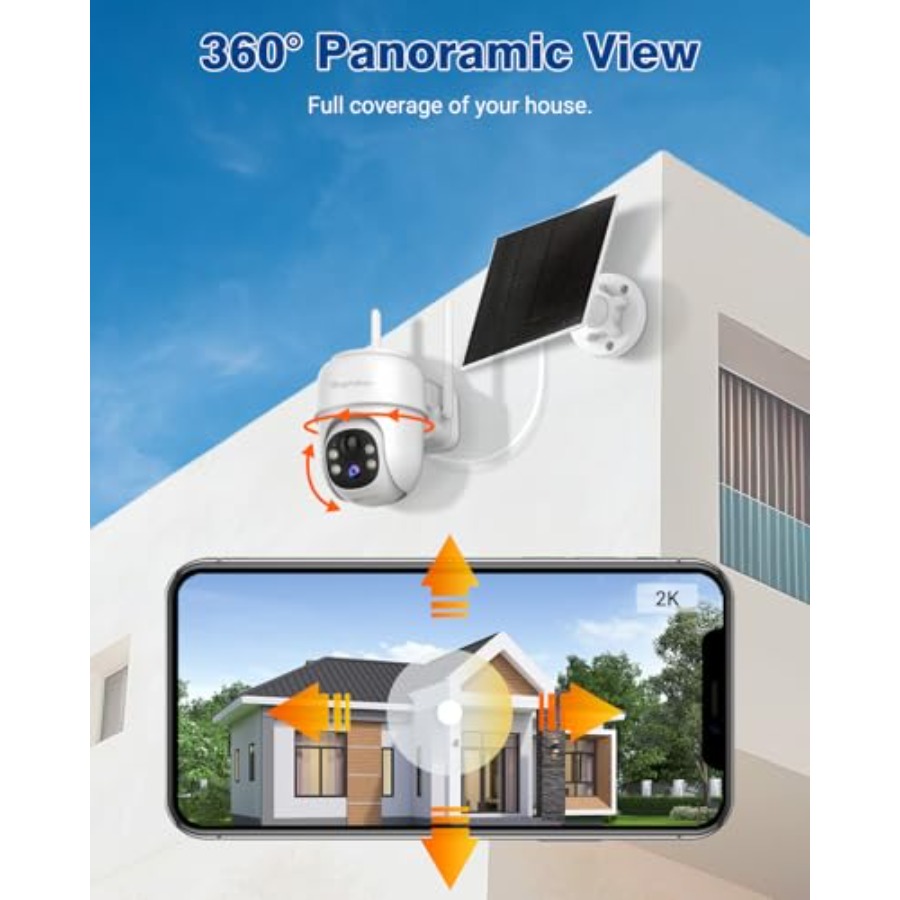 360 ° Câmeras de Segurança PTZ - Camera Solar Wireless avaliação e preço