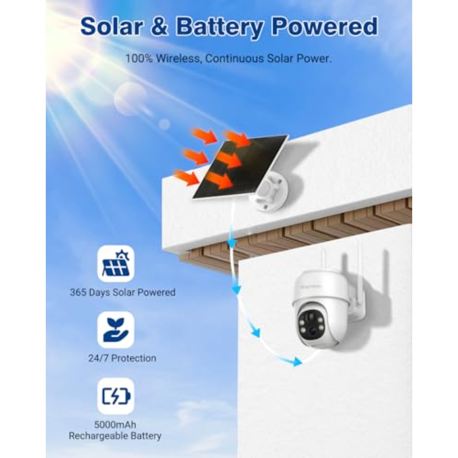 360 ° Câmeras de Segurança PTZ - Camera Solar Wireless avaliação e preço
